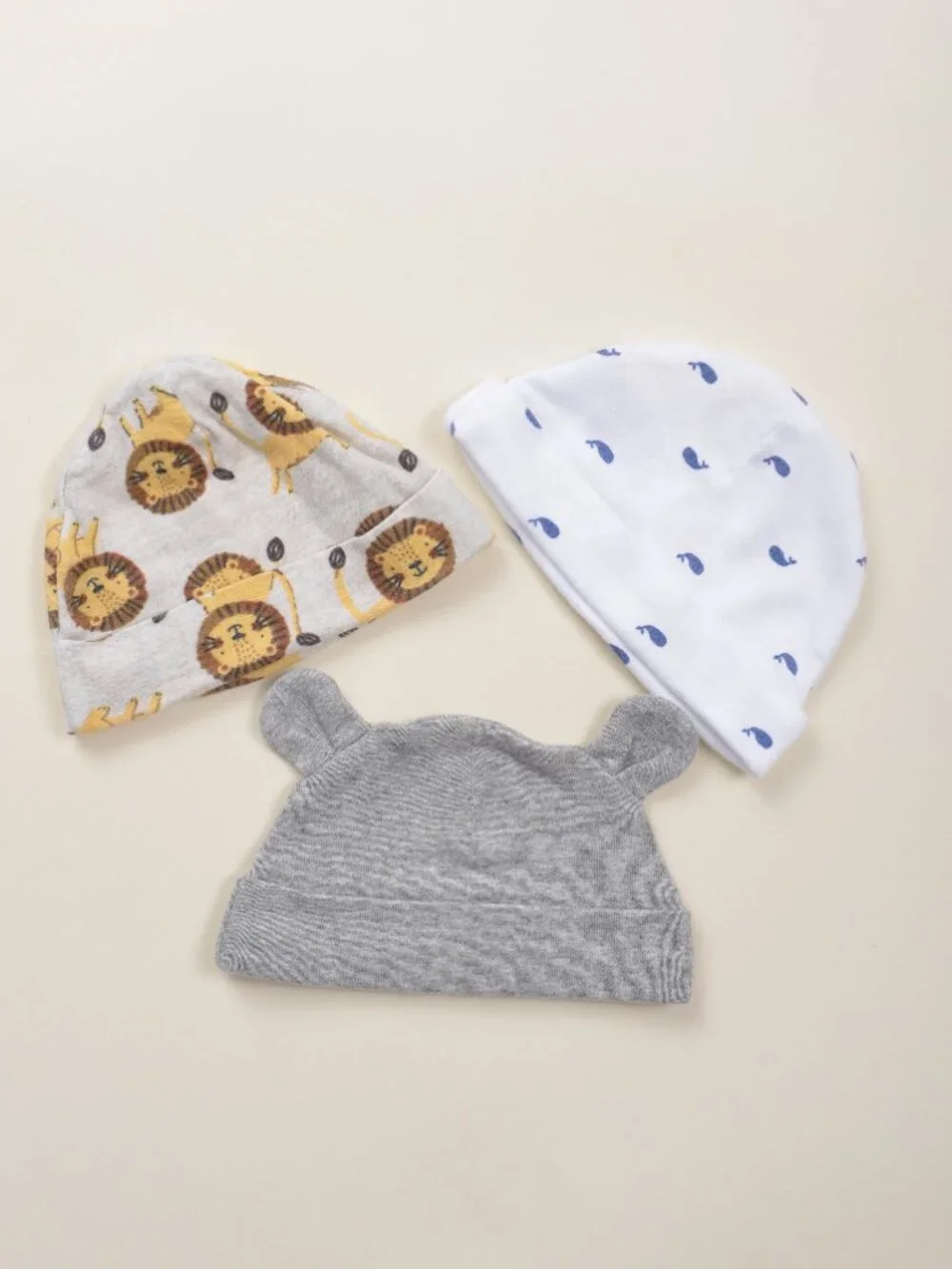 Baby Cotton Knit Hats Bundle of 6 Newborn